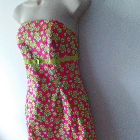 Lilly Pulitzer Stapless Pink Floral Dress Size 10 - Picture 3 of 5